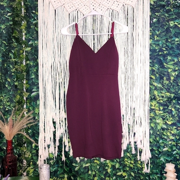 Dark Purple Cocktail Dress with Sparkle Embellishments - Picture 1 of 8